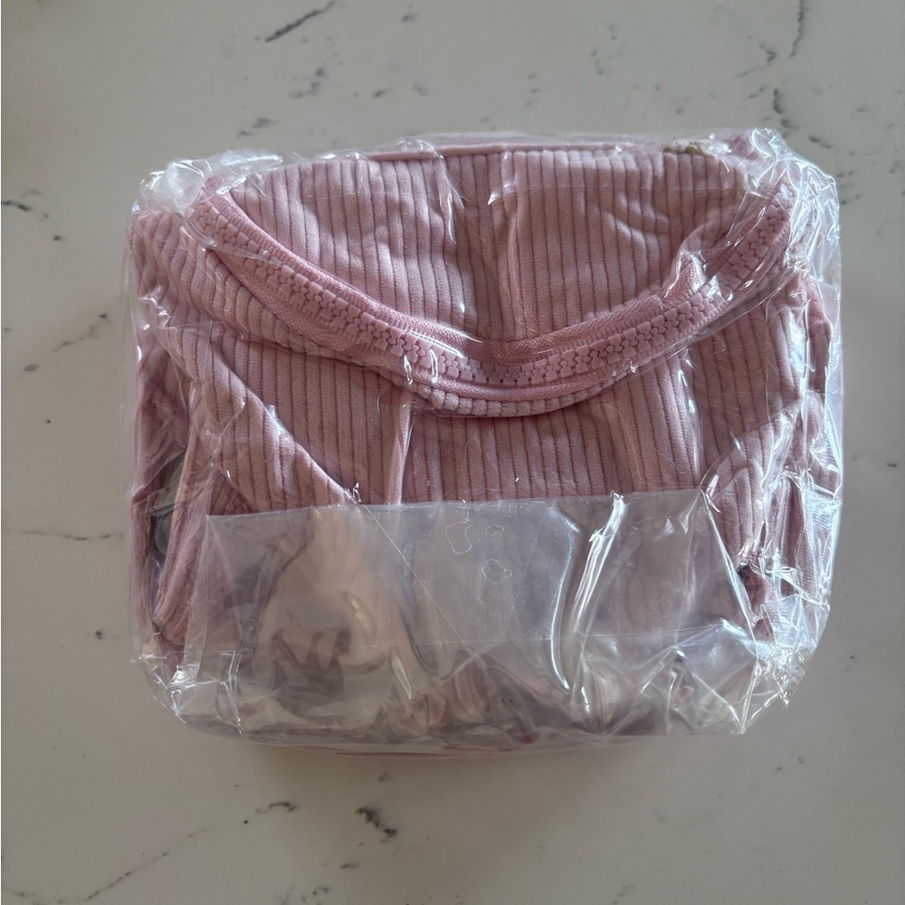 Elegant Pink Corduroy Backpack Crossbody Women Bag Large NWT - Picture 8 of 8